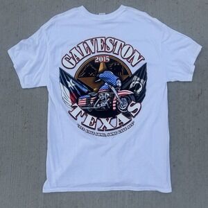 2015 Galveston TX Mens Large Motorcycle T-Shirt "all Gave Some, Some Gave All"